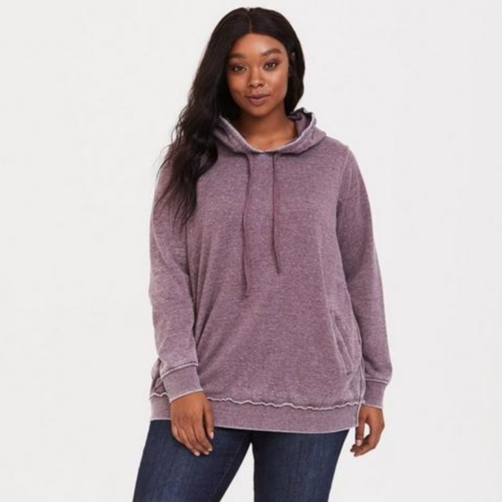 torrid Purple Washed Pullover Hoodie